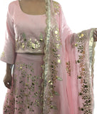 Pink Color Lehenga Choli With Dupatta Golden Patti Work