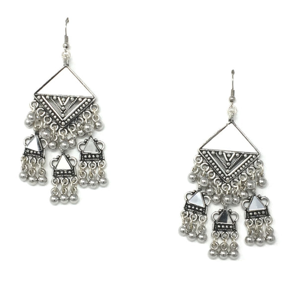 Buy Online Oxidised Mirror Earrings, Indian Ethnic Long Earirngs, Indian Silver  Earrings, Oxidized Earr - Zifiti.com 1078885