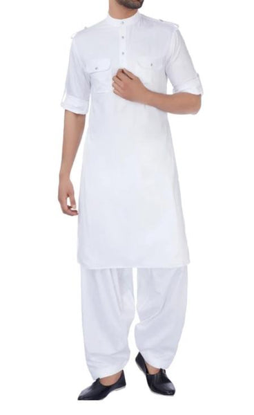 White Pathani Kurta Salwar Bollywood Wardrobe